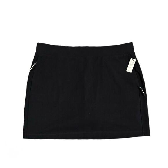 T by Talbots Women's Black Side Zipper Elastic Waist Skirt Short Skort Petite XL - Picture 1 of 6